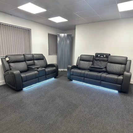 Leather Electric Recliners Sofa With Cupholders