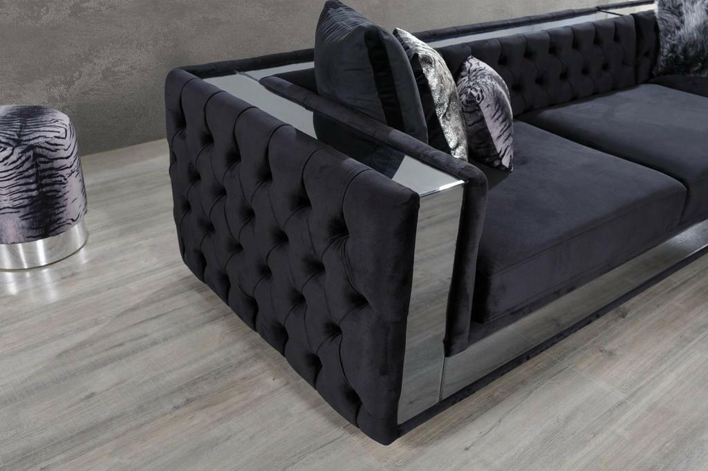 Valentino Chesterfield Corner Sofa Grey