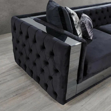 Valentino Chesterfield Corner Sofa Grey