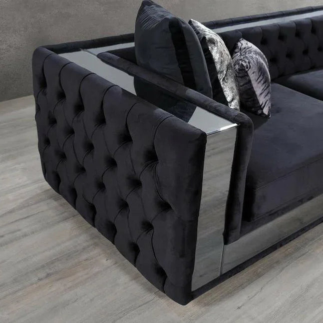 Valentino Chesterfield Corner Sofa Grey