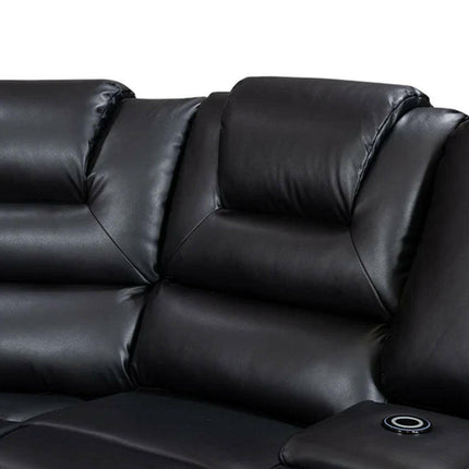 Oxford Electric Recliner Corner Sofa Grey Aire Leather