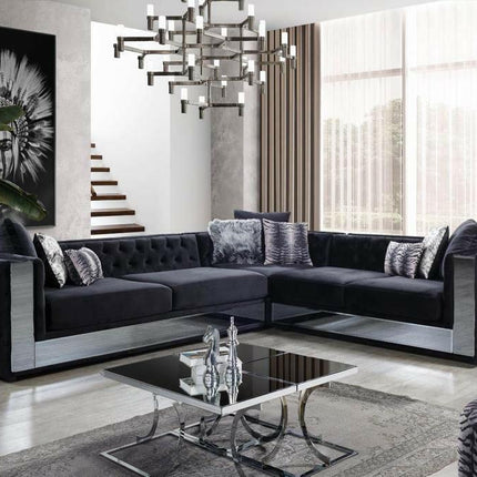 Valentino Chesterfield Corner Sofa Grey