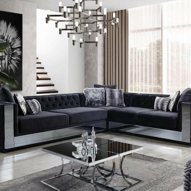 Valentino Chesterfield Corner Sofa Grey