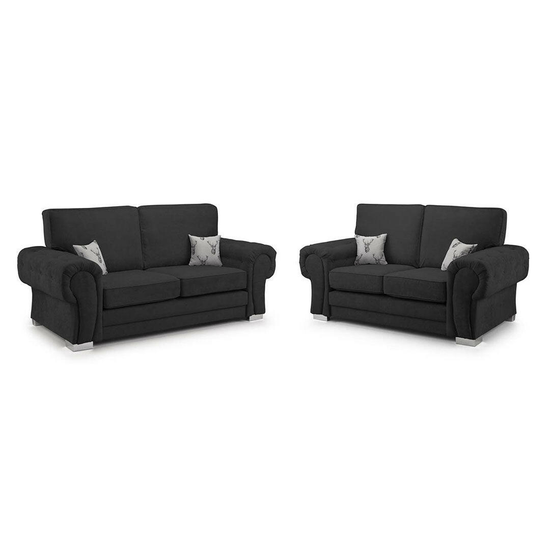 Verona Sofa 3+2 seater High Back Black - Envogue Furniture