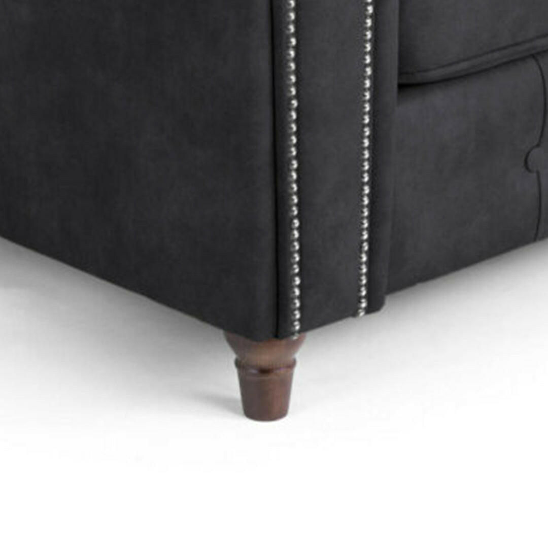 Oakland Leather Sofa 3+2 Seater Black