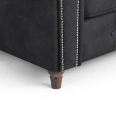 Oakland Leather Sofa 3+2 Seater Black