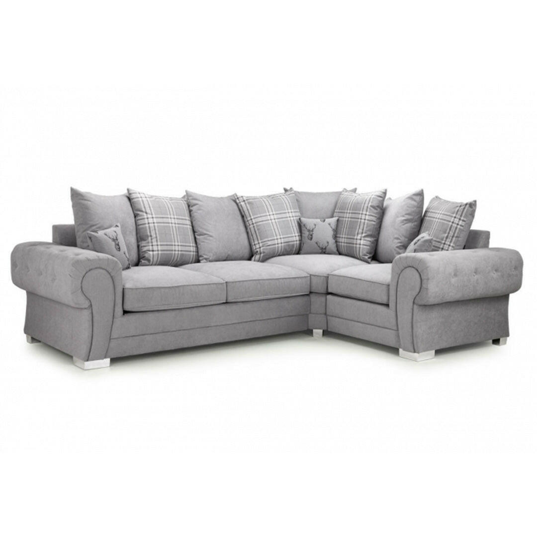 Verona Scatterback 4 seater sofa Grey Right and Left Hand Facing Corner - Envogue Furniture