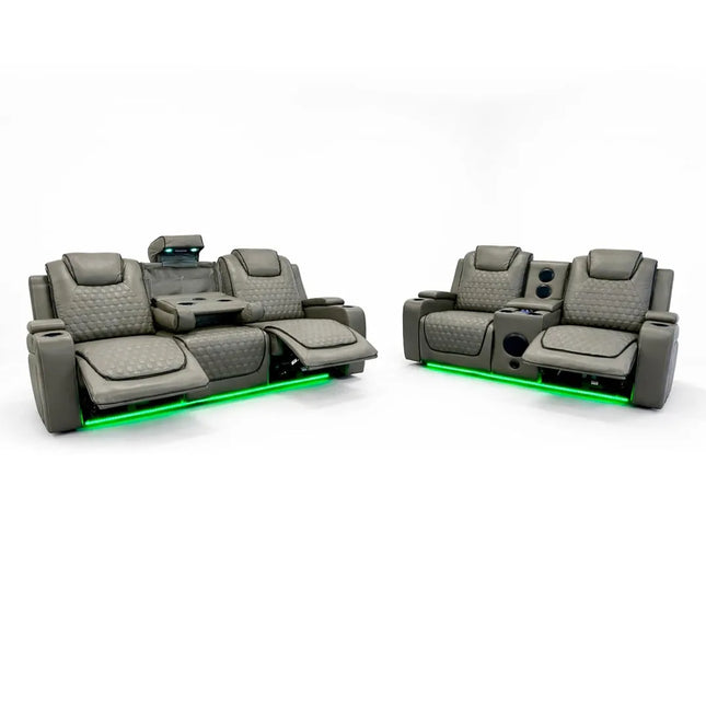 Malaga 3 + 2 (Music) Electrical Recliner Sofa Set ( Ash Grey