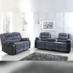 Rio Cord Fabric Recliner 3+2 Seater Sofa Grey