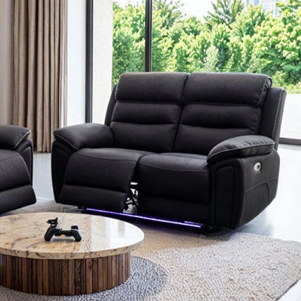 Milano 2 Seater Charcoal Fabric Manual Recliner Sofa
