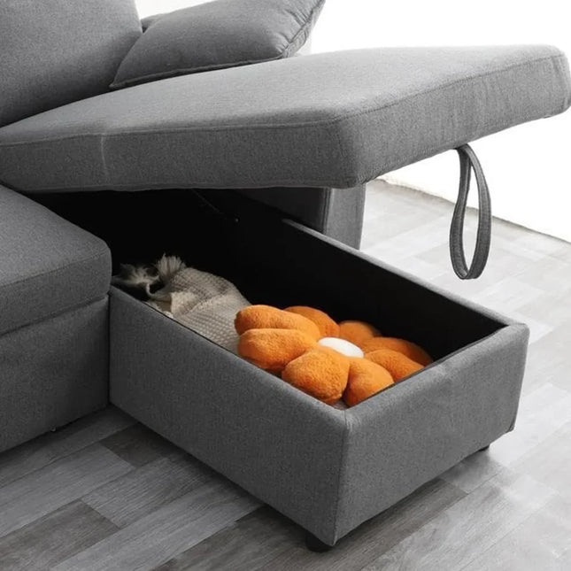 Francesca Sofa Bed (Universal) in Grey fabric - USB