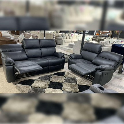 Valencia Entertainment Leather Recliner Sofa 3+2 Seater - Envogue Furniture uk