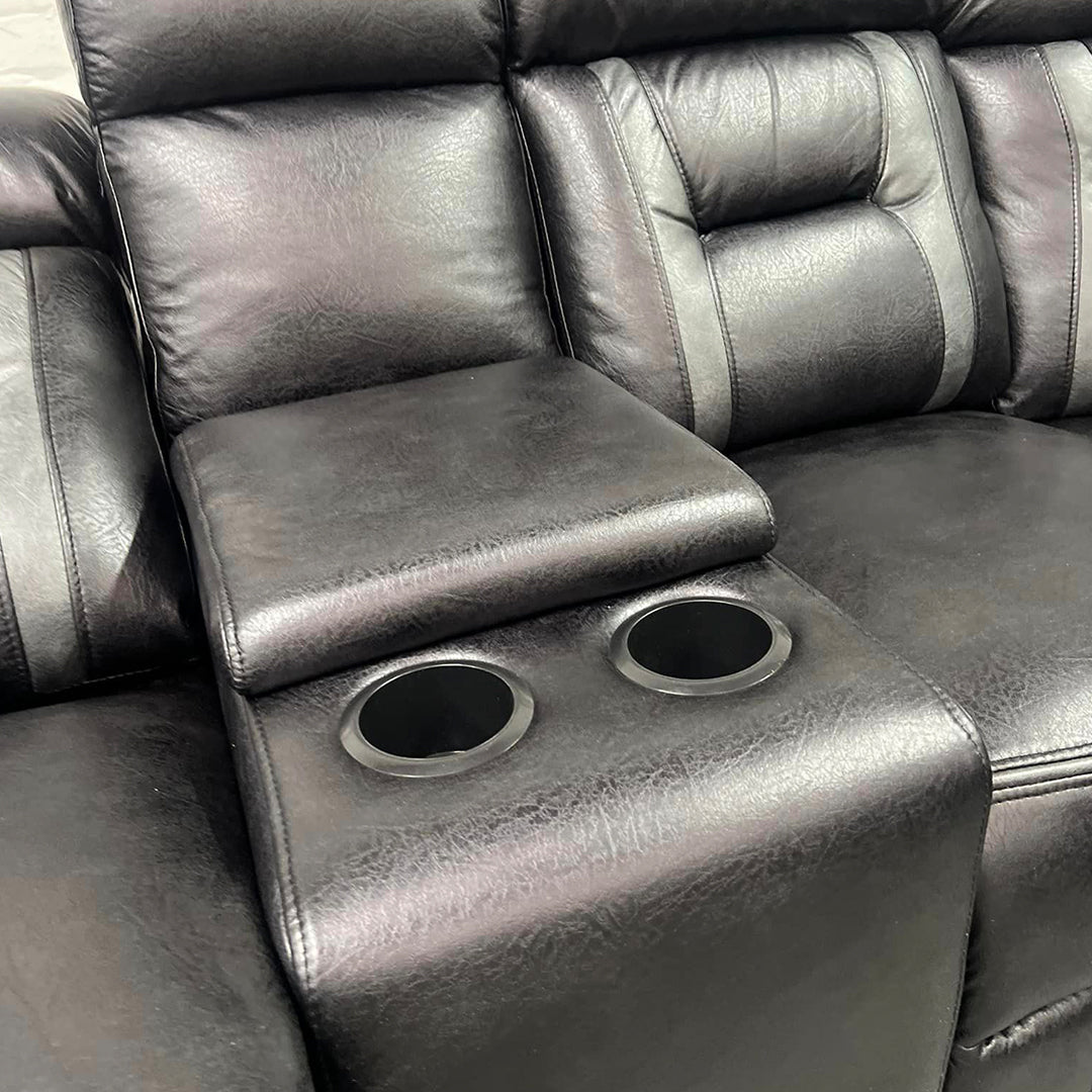 Nova Electric Recliner Real Leather Corner Sofa