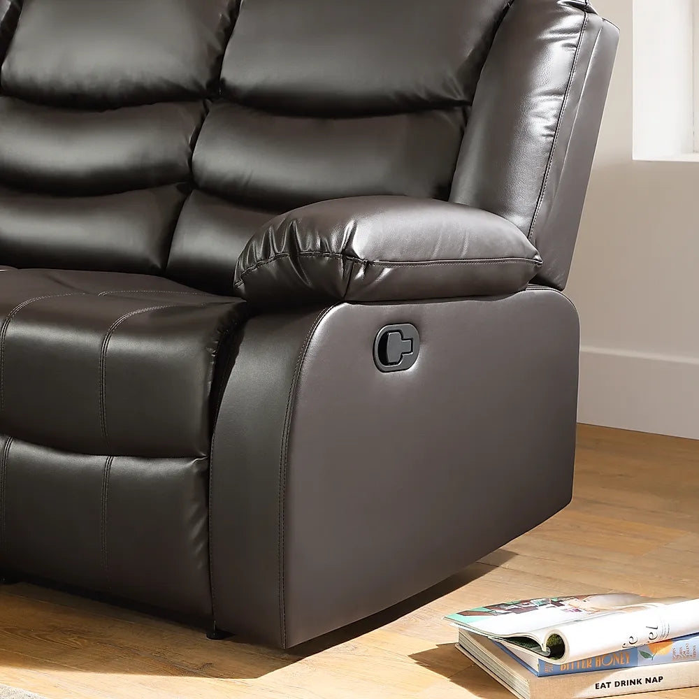Roma Leather Recliner 3+2 Seater Brown