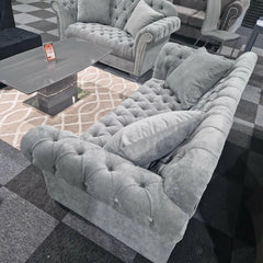 Elegance Chesterfield Sofa 3+2 GREY - Envogue Furniture