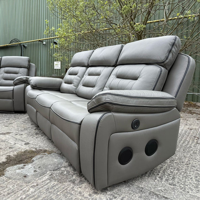 Hafsa Music Leather Electric Recliners 3+2 Seater Sofa  - Envogue Furniture uk
