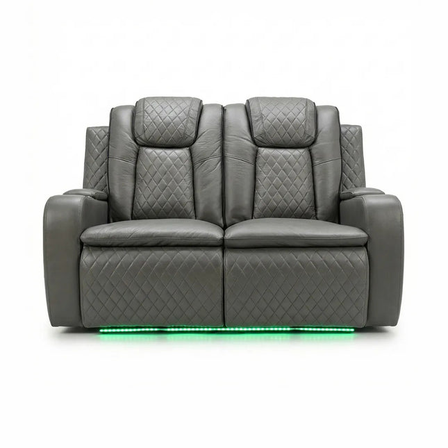 Best Colorado Grey Leather Electric Recliner Sofa 
