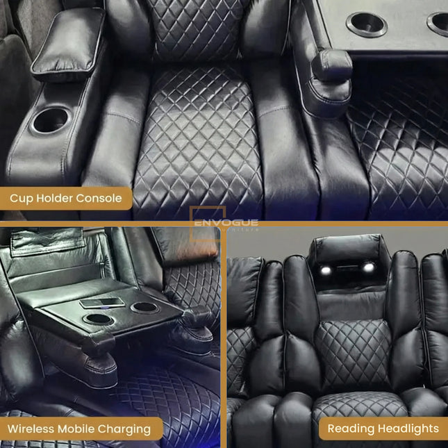 Orlando Electric Recliners 3+2 Seater Leather Sofa (Black, Grey, Brown & Moche) /LED LIGHTS/WIRELESS CHARGER