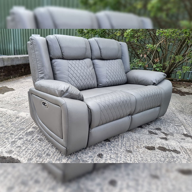 Lisbon Leather Electric Recliner Sofa 3+2 Seater – USB Ports, C-Type Port, LED Lights, Wireless Charging & Cup Holders