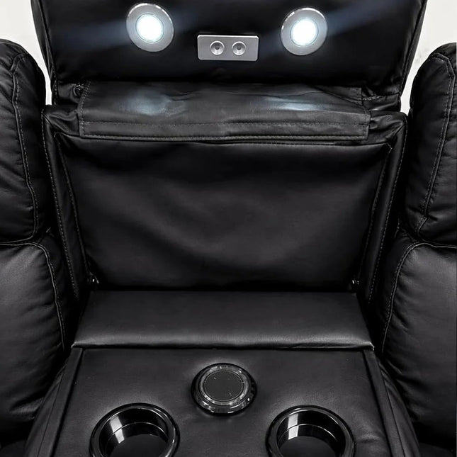 Leather Electric Recliners Sofa With Cupholders