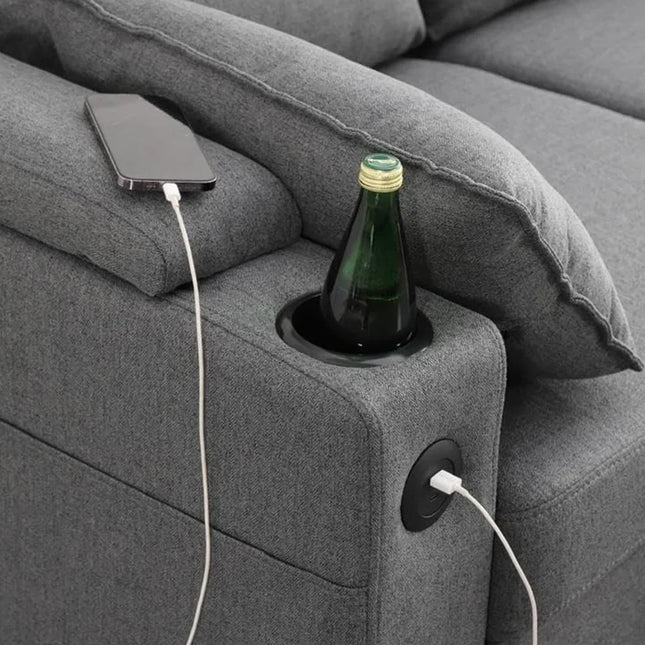Francesca Sofa Bed (Universal) in Grey fabric - USB
