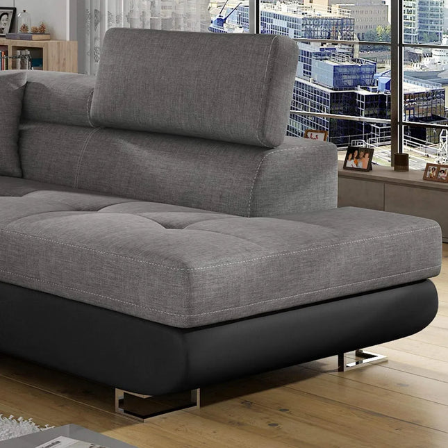 Anton Sofabed Corner Sofa Bed With Storage Box Grey-Black