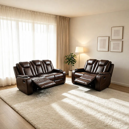 Antalya 3+2 Seater Leather Recliner Sofa