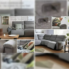 ENV Aussie Express Fabric Recliner Corner Sofa 2 Corner 2 Power Recliner