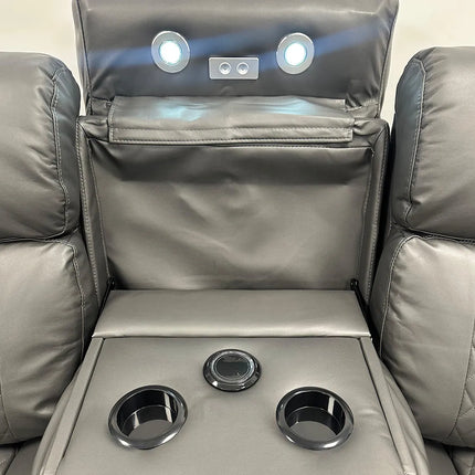 Leather Electric Recliners Sofa With Cupholders