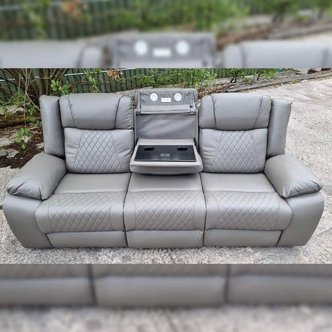 Lisbon Leather Electric Recliner Sofa 3+2 Seater – USB Ports, C-Type Port, LED Lights, Wireless Charging & Cup Holders Envogue Furniture Limited