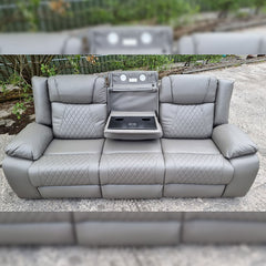 Lisbon Leather Electric Recliner Sofa 3+2 Seater – USB Ports, C-Type Port, LED Lights, Wireless Charging & Cup Holders