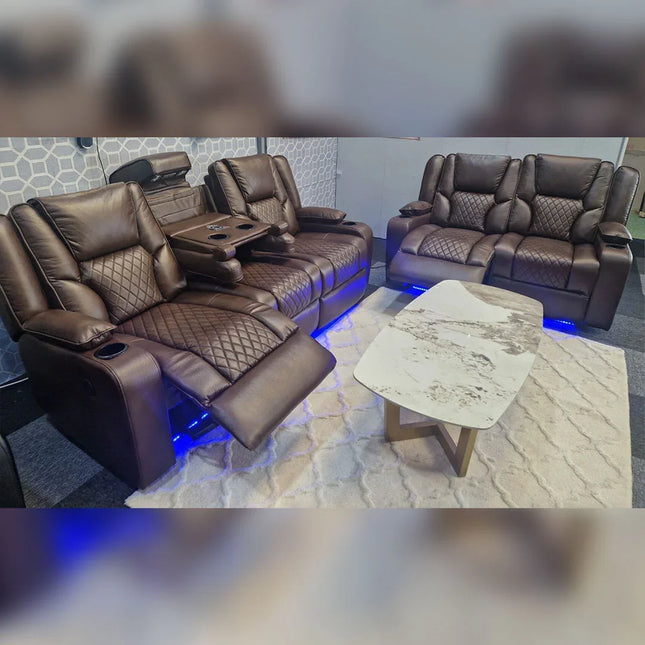 Orlando Electric Recliners 3+2 Seater Leather Sofa  Envogue Furniture Limited