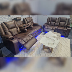 Orlando Electric Recliners 3+2 Seater Leather Sofa  Envogue Furniture