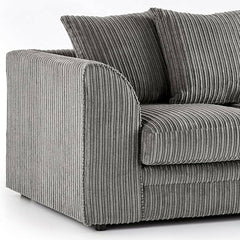 New Luxor Fabric Corner Sofa Grey | Soft Jumbo Cord 3-4 Seater Corner Sofa