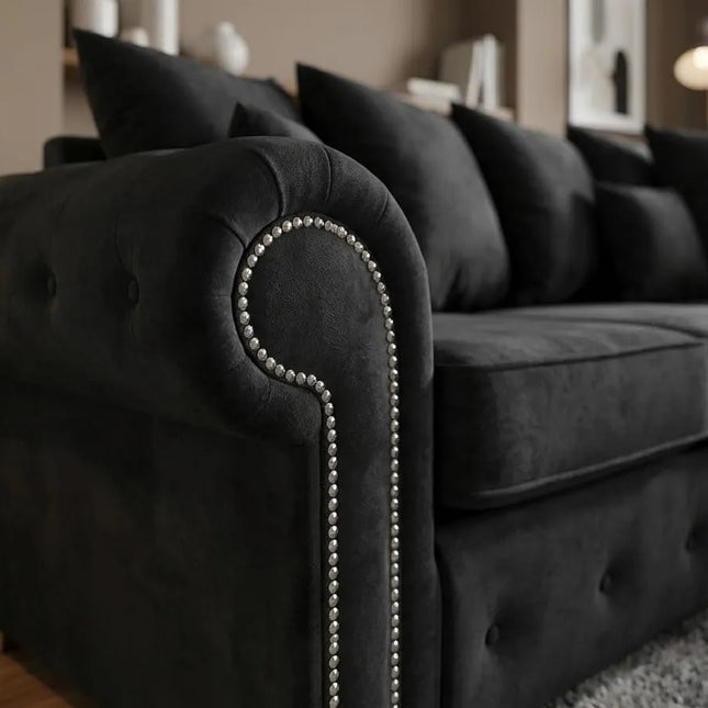 Olympia Plush Velvet Range Corner Sofa set