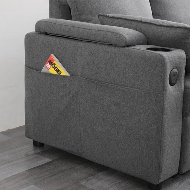 Francesca Sofa Bed (Universal) in Grey fabric - USB