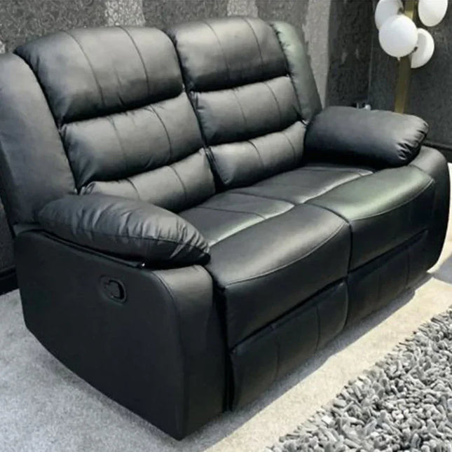 Roma Recliner 2 Seater Sofa Grey Faux Leather