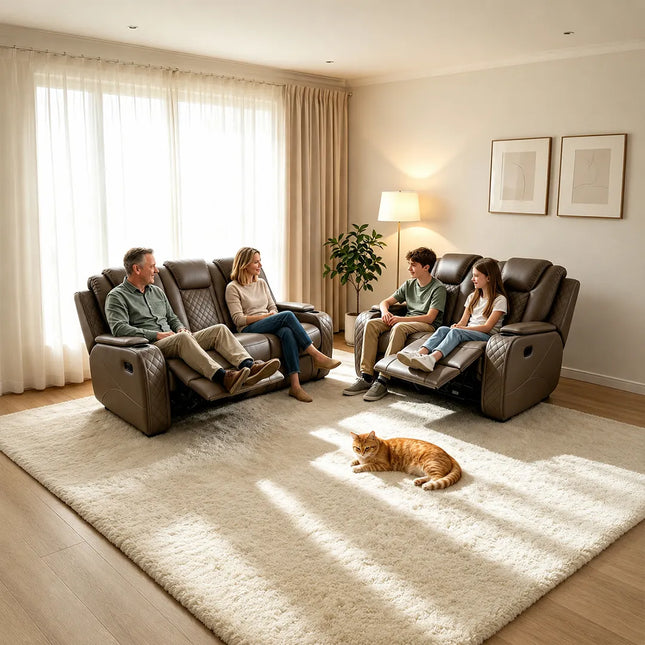 Antalya 3+2 Seater Leather Recliner Sofa