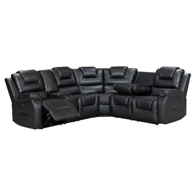 Oxford Electric Recliner Corner Sofa Grey Aire Leather