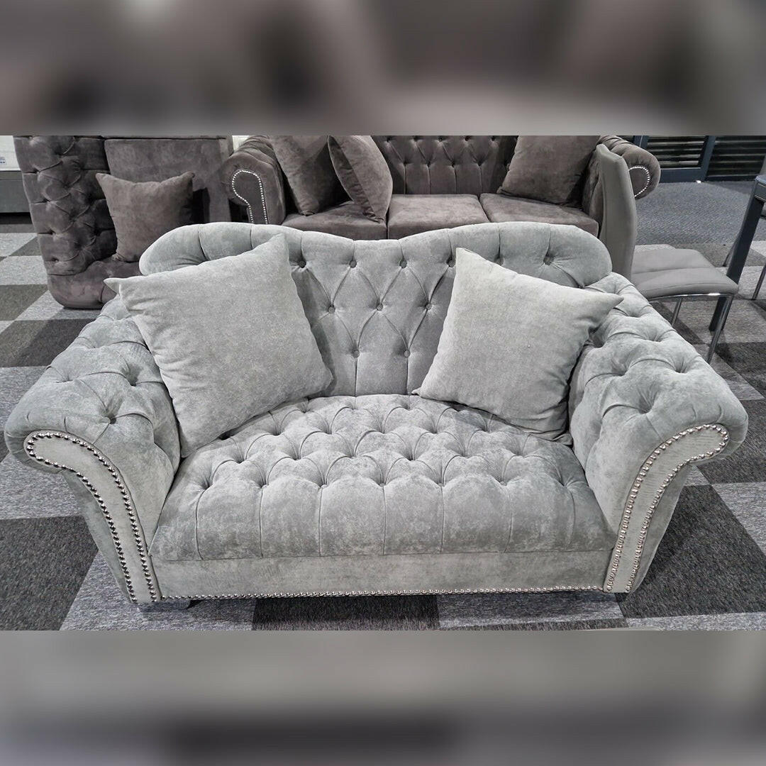 Elegance Chesterfield Sofa 3+2 GREY - Envogue Furniture