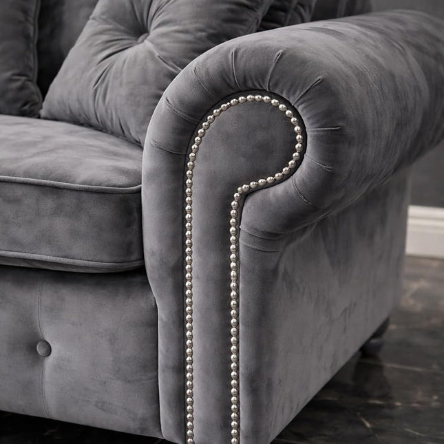 Olympia Plush Velvet 3+2 Sofa set