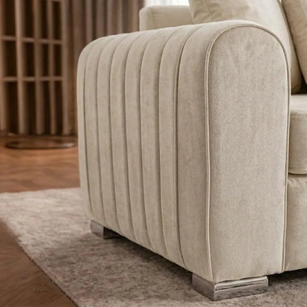 Lily Fabric Sofa Set – Modern 3+2 Seater with Plush Velvet Upholstery & Scatter Back Cushions, Available in Grey, Black, Cream & Blue
