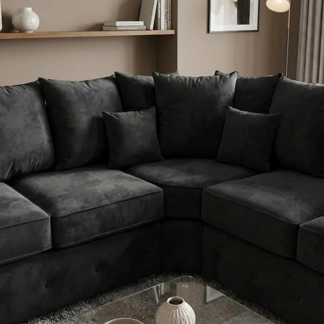 Olympia Plush Velvet Range Corner Sofa set