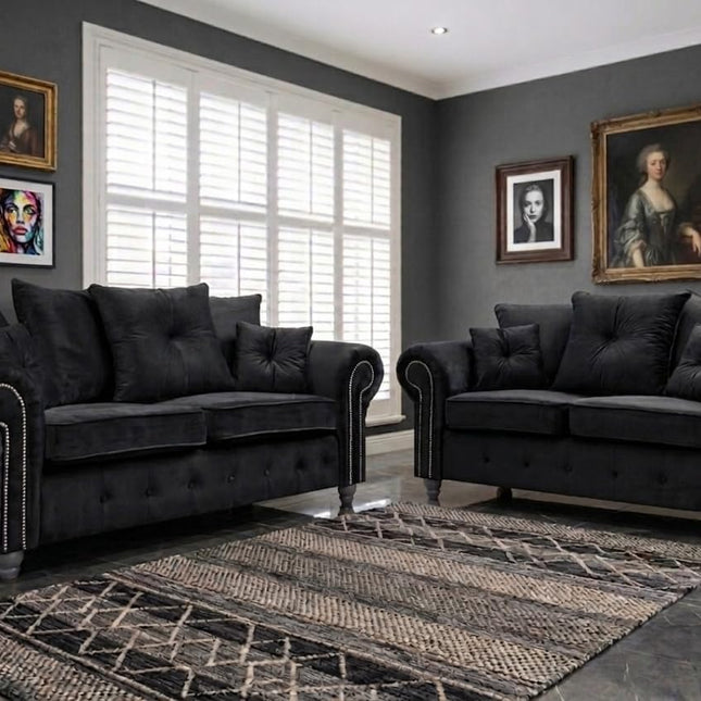 Olympia Plush Velvet 3+2 Sofa set
