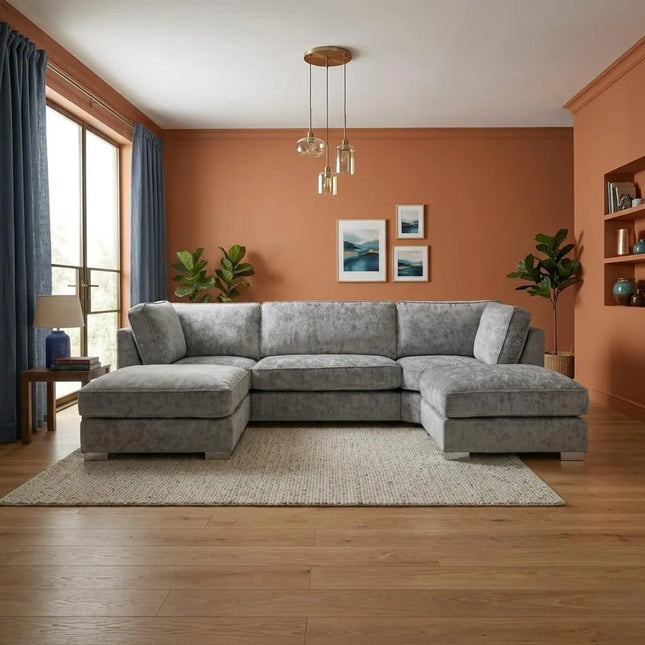 U-Shape High Back Corner Sofa Bishop Luxe Chenille