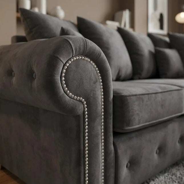 Olympia Plush Velvet Range Corner Sofa set