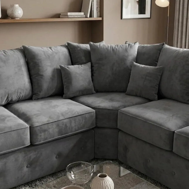 Olympia Plush Velvet Range Corner Sofa set