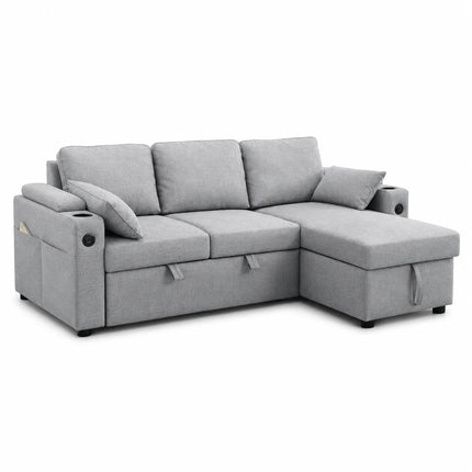Francesca Sofa Bed (Universal) in Grey fabric - USB
