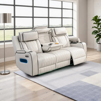 Osman Smart Leather 3+2 Seater Sofa | RGB LED, Wireless ...