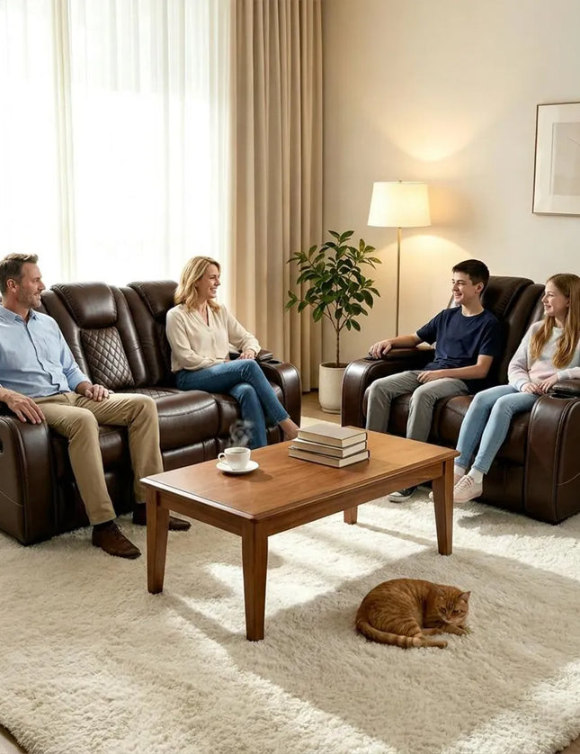 Antalya 3+2 Seater Leather Recliner Sofa